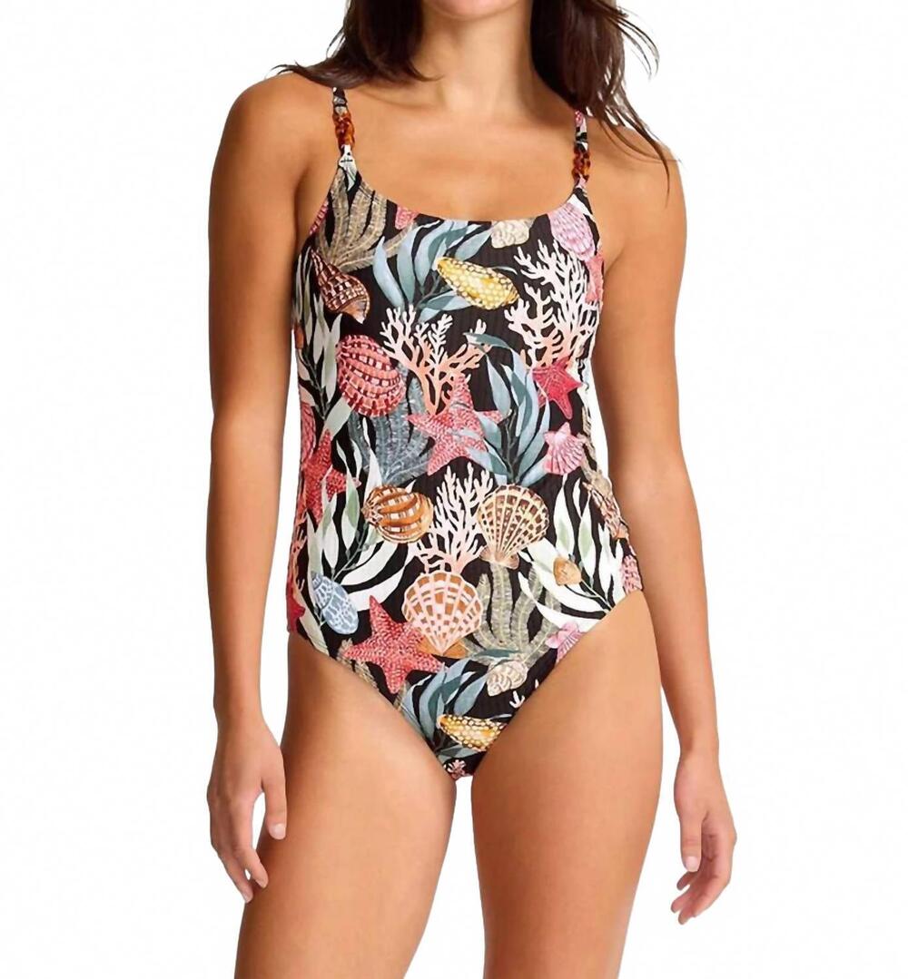 NEW TOMMY BAHAMA shell sands maillot swimsuit in black